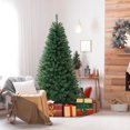 thumbnail image 4 of Costway 7 FT Christmas Tree with 830 PVC Branch Tips 250 Warm White LED Lights Gloves, 4 of 10