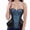 Black Blue, variant on Corset Halloween Party Floral Pleated Trim Bustier Black Blue L