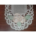 thumbnail image 5 of Doily Boutique Table Runner with Gold Daisy Flowers on Sage Green Burlap Linen Type Fabric, Size 35 x 15 inches, 5 of 6