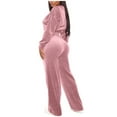 thumbnail image 7 of GERsome Womens Jogging Suits Sets Running Velour Outfit Zipper Warm Up 2 Pieces Hoodie and Pant Tracksuit, 7 of 7