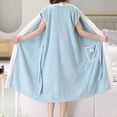 thumbnail image 4 of Women's Sleeveless Terry Wrap Towel Bathrobe Bow Pocket for Summer Drying Balcony Lounging Light Blue Free Size, 4 of 6