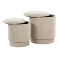 thumbnail image 6 of LumiSource Beige Fabric Marla Upholstered Ottoman Set, 6 of 6