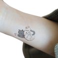 thumbnail image 1 of 1 Sheet Anime Temporary Tattoos, Cartoon Cute Grey And White Cat Pattern Tattoo Sticker , Waterproof Long Lasting Temporary Tattoo, 1 of 4