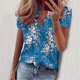 thumbnail image 2 of Camisas estampadas de verano Blusas para mujer Manga corta Cuello en V Tops fruncidos Camisas Camisas sueltas de manga larga para mujer OAVQHLG3B Store lin121212, 2 of 4