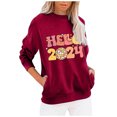 thumbnail image 1 of Timegard Chandails en Molleton de Noël pour Femmes Col Rond Manches Longues Pull Imprimé Automne Hauts Amples avec Poches, 1 of 2