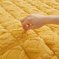 thumbnail image 4 of SHEIGUANNI Thick Flannel Mattress Pad - Queen Size 70.87x78.74Inch, Non-Slip Bottom, Machine Washable, Winter Warmth & Feather Cotton Layer, Foldable for Storage​​，Yellow, 4 of 7