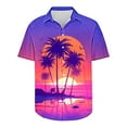 thumbnail image 3 of AHTJRT Men's Oversized Camp Shirt Hibiscus Watercolor Blooms Chic Resort Wear Multicolor 4XL, 3 of 5