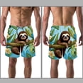 thumbnail image 3 of luoweisi Men's Beach Shorts Quick Dry Swim Trunks with Mesh Lining Sloth L, 3 of 5