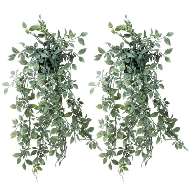 IDEANATEGRATE 2Ud Plantas Decorativas Colgantes Artificiales Para Y Cocina Con Follaje Multicolor Y Duradero