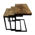 thumbnail image 2 of Electra 3 Piece Nesting Table Set - Electrified Wood - Black Iron, 2 of 8