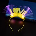 thumbnail image 3 of Aro de pelo LED Love - 4 diademas de fibra óptica brillante para fiesta para niños, 3 of 8