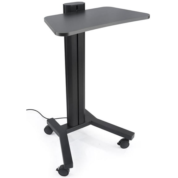 Displays2go, Mobile Standing Laptop Cart, Steel, Aluminum Construction - Black Finish (LPGPNBCT1)
