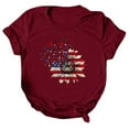 thumbnail image 2 of IROINNID July 4th Tops for Women Round Neck T-Shirt Casual Loose Tops Blouse Short Sleeve Tops July 4th, 2 of 5