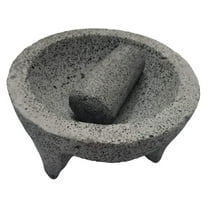 Made in Mexico Genuine Mexican Manual Guacamole Maker Volcanic Lava Rock Stone Molcajete/Tejolote Mortar and Pestle Spices Grains 8" Large