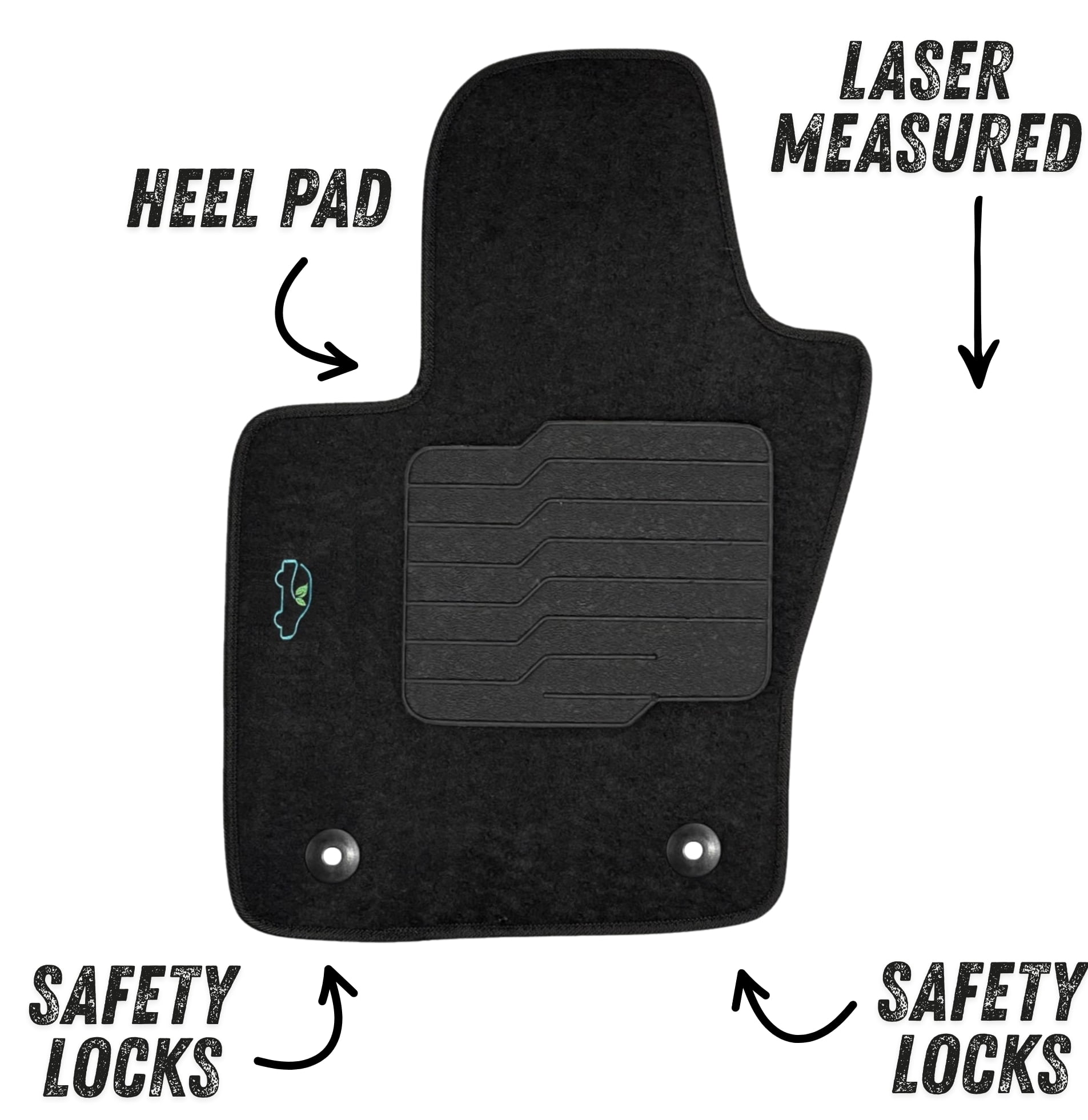 Carpet Floor Mats for 2015 to 2023 Jeep Renegade, Front and Rear, Black