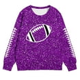 thumbnail image 3 of Kiijoy Big Girls Glitter Football Sweatshirt Long Sleeve Crewneck Pullover, Sizes 7-8, 3 of 3