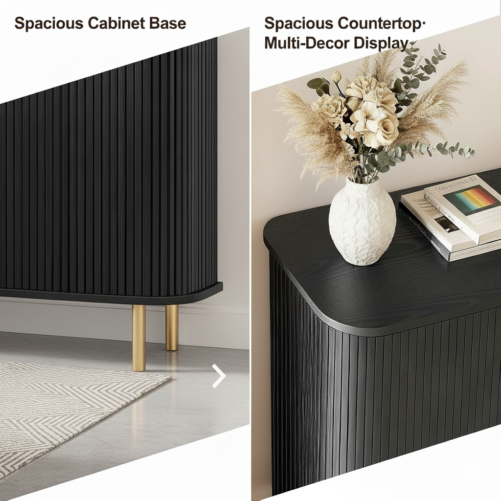 TiramisuBest Shoe Storage Cabinet with Sliding Door, 47" Mid-Century Modern Shoe Rack for Entryway, 6-Tier Shoes Organizer with Adjustable Shelves for Hallway & Living Room (Black)