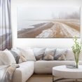 thumbnail image 1 of Sandy Beach in the Winter Fog - Modern Seashore Canvas Art, 1 of 3