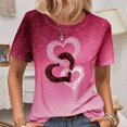 thumbnail image 1 of RWJDXD T-Shirt à Manches Courtes Col Rond pour Femmes, Motif Amour, Mode Décontractée, Respirant, Été 2024, 1 of 7