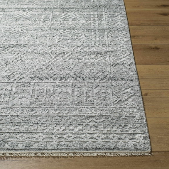 Hauteloom Kazi Recycled Material Living Room, Bedroom Area Rug - Gray, Black, White - 10' x 14'