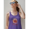 thumbnail image 2 of Rose And Fire Burn Out Racerback Tank Women -Image by Shutterstock, Female XX-Large, 2 of 4