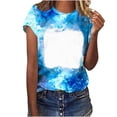 thumbnail image 2 of Teissuly Women's 2024 Casual Loose And Comfortable Gradient Round Neck Short-sleeved T-shirt, 2 of 6