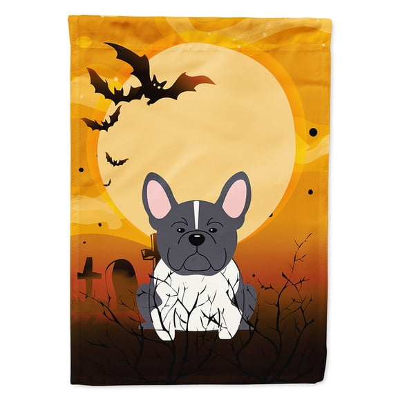 Carolines Treasures BB4278GF Halloween French Bulldog Black & White Flag Garden Size