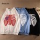 thumbnail image 2 of In Stock Fashion Esqueleto Impresión Anime Hombres Mujeres Manga Larga Cremallera Sudadera Con Capucha Chamarra Suelta Streetwear Y2K Jerseypangjing, 2 of 4