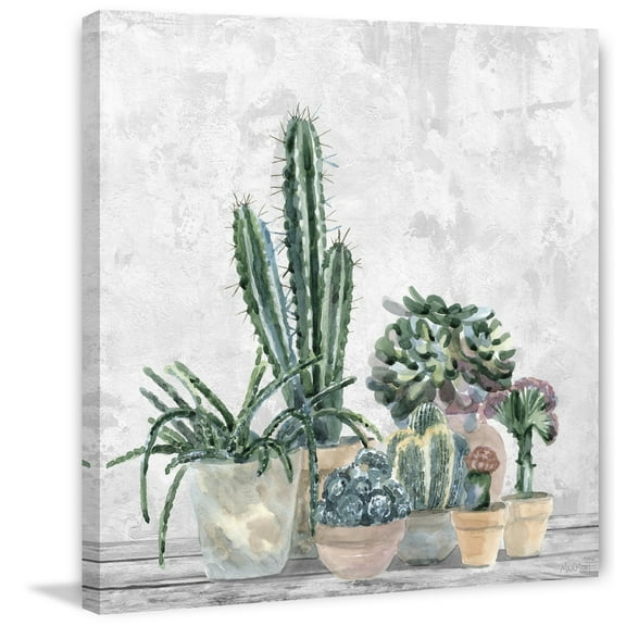 Marmont Hill Succulent House Plants Painting Print on Wrapped Canvas