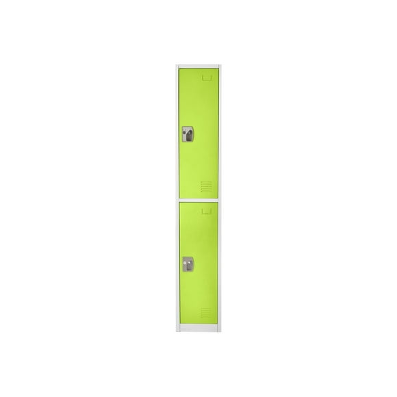 AdirOffice - Casier - 2 Portes - 2 Crochets - Acier Massif - Vert (Lot de 4)