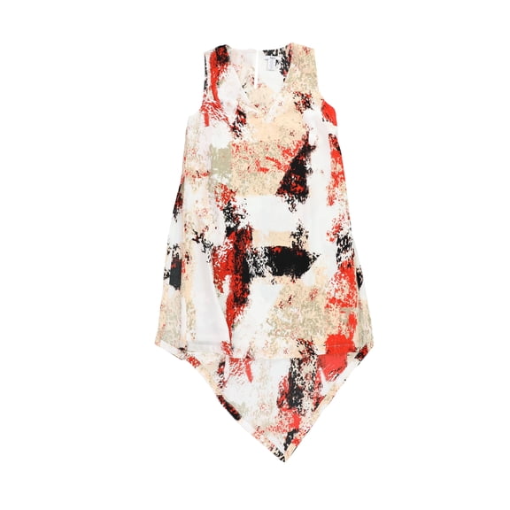 Womens Printed Asymmetrical Shift Dress