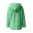 thumbnail image 5 of QATAINLAV Womens Fuzzy Fleece Jacket Fall Winter Warm Fluffy Sherpa Hoodie Coats Solid Casual Zip up Cardigan Sweater with Pockets, Green, XXXL, 5 of 6