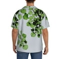 thumbnail image 5 of Easygdp Watercolor Green Leaves Men's Casual Short-sleeved Shirt with Pocket and Button Suitable for Beach Vacation Leisure - Medium, 5 of 7