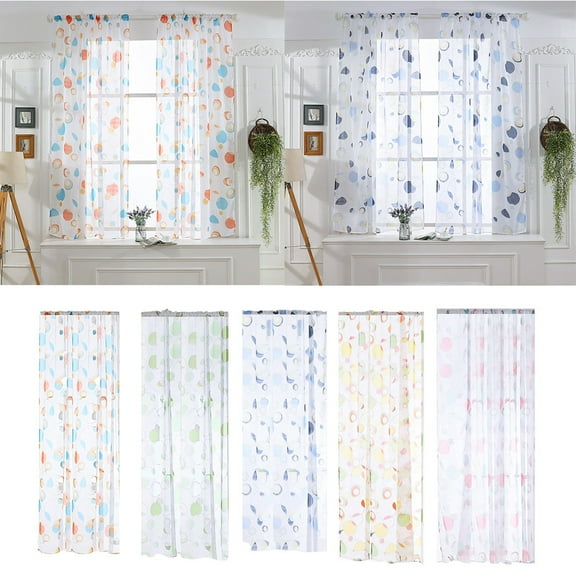 YiBai 51"x39" Leaves Sheer Curtain Window Voile Drape Valance 1 Panel Fabric (A)