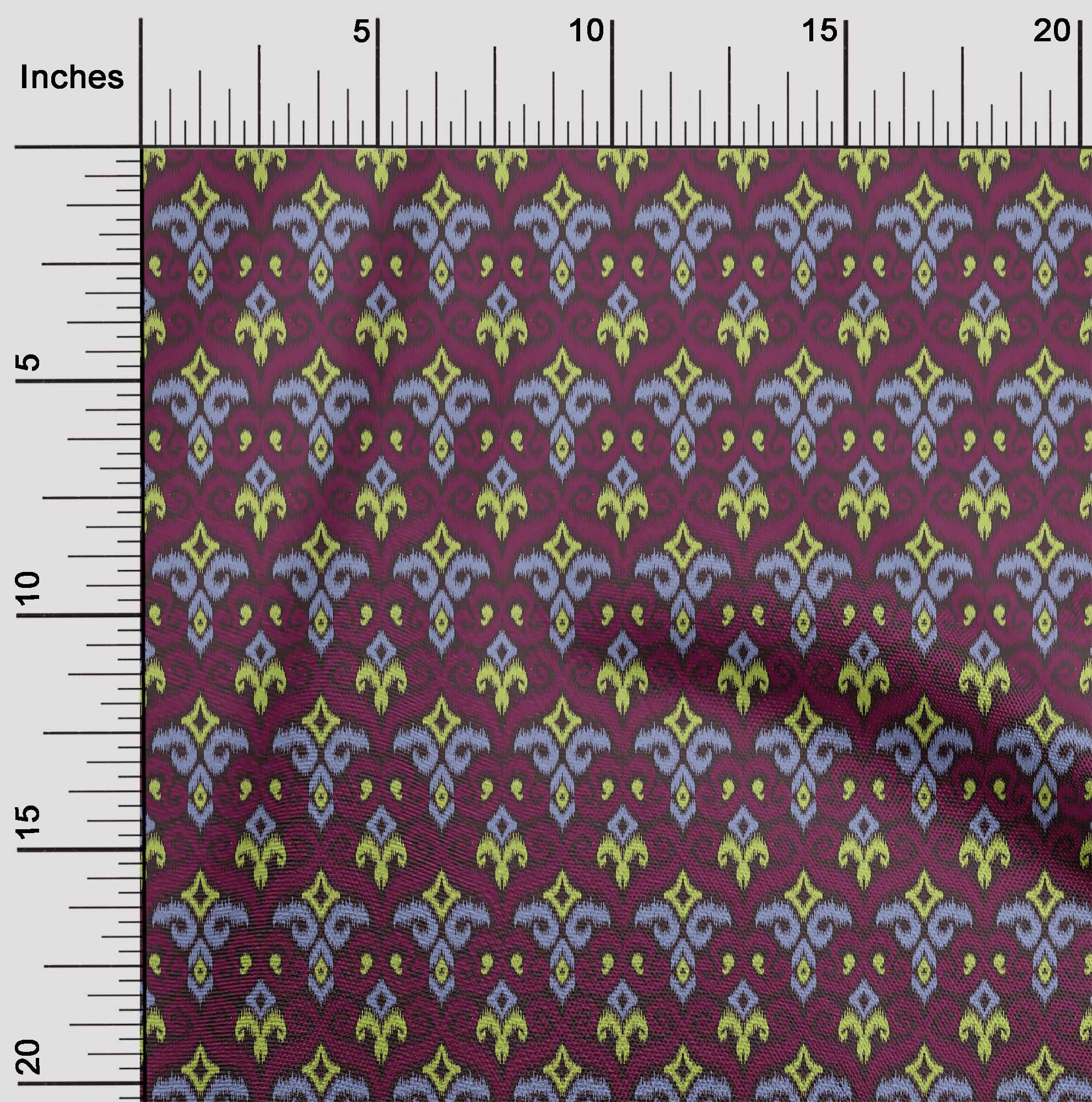 oneOone Viscose Jersey Fabric Swirl & Paisley Ikat Decor Fabric Printed BTY 60 Inch Wide