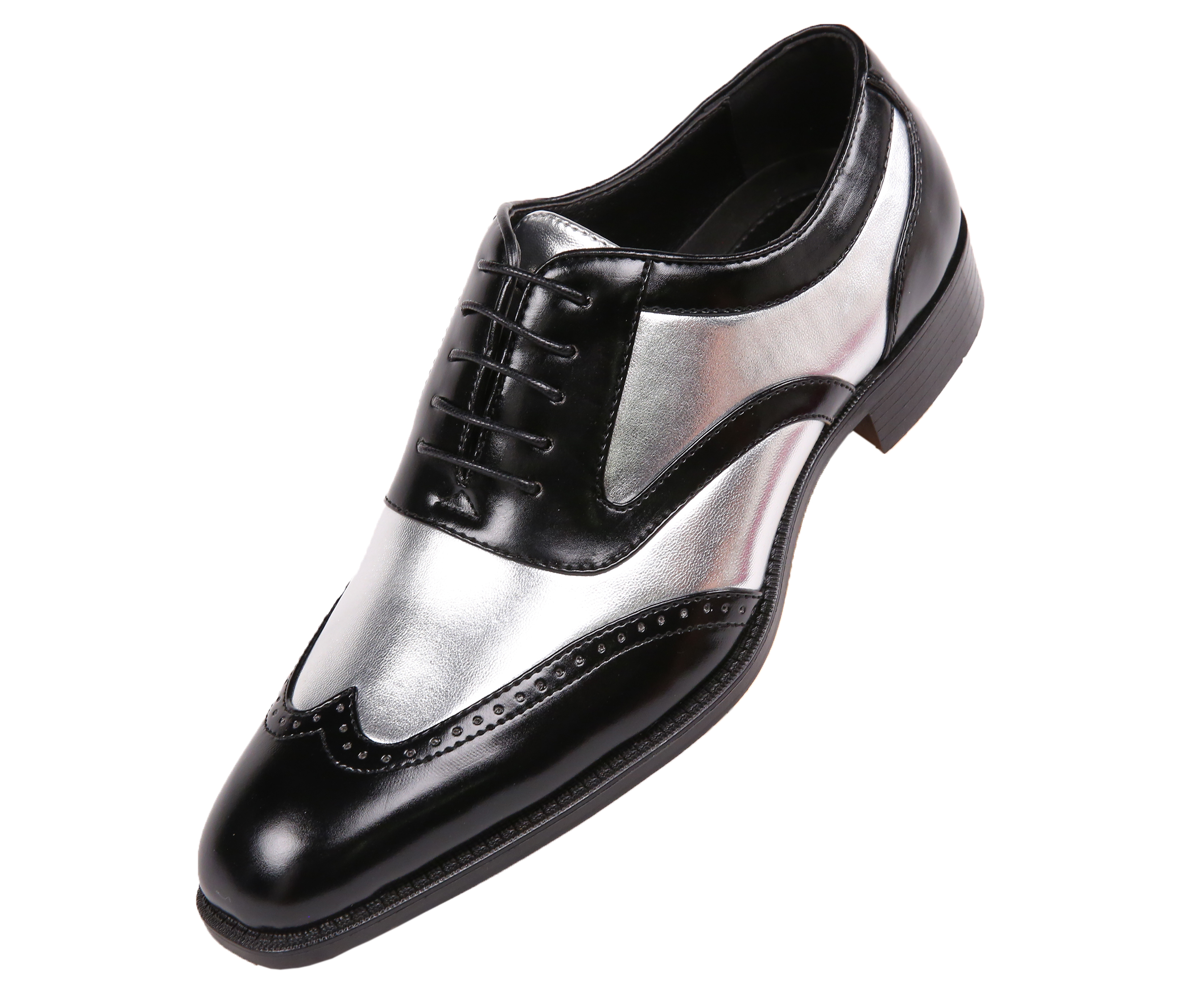 Bolano Mens Oxford Block Heel Two Tone 
