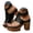 Black, variant on Pandaie Womens Chunky High Heeled Sandals Ankle Strap Slingback Dress Summer Pumps Toe Ring Leather Platform Slip on Work Shoes (Black,6.5)