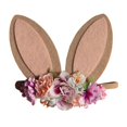 thumbnail image 2 of Zhaomeidaxi Easter Cloth Bunny Ear with Flowers Easter Day Festive Headband Lovely Rabbit Ear Shape Hairband Decor Beautiful Fine Knitted Cloth Headband Decor for Home Party, 2 of 9