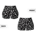 thumbnail image 5 of Naloa Black White Leaves Biker Shorts for Women Seamless Scrunch Short Women’s Yoga Shorts for Gym Running Sport Shorts - XX-Large, 5 of 9