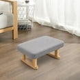 thumbnail image 3 of Bevtee Small Foot Stool, Fabric Ottoman Footstool with Wooden Legs, Footrest Stools with Padded Foam Seat, Grey, 3 of 7