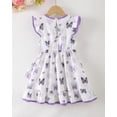 thumbnail image 3 of Baby Girls Clothes Toddler Girls Butterfly Dress 4T Girls Summer Casual Dress 5T Girls Sleeveless Dress with Cute Bag Purple, 3 of 8