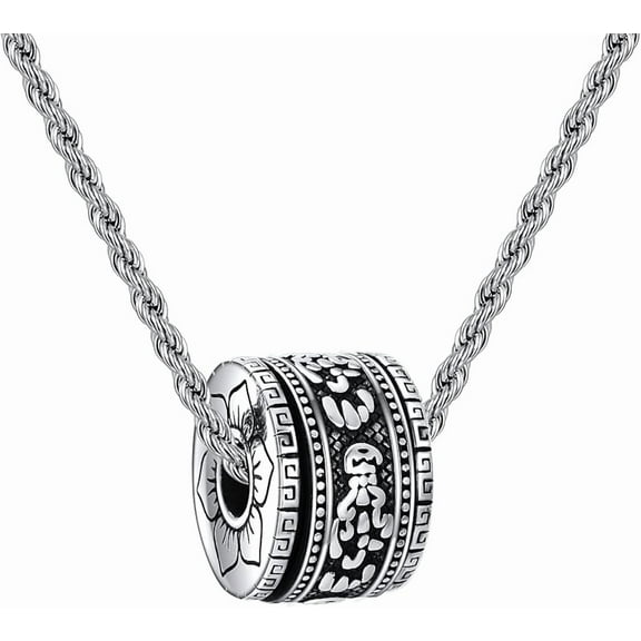 DOLIOX Sterling Silver St Michael Santa Muerte Saint Jude Virgin Mary Medallion Pendant Necklaces Buddha Necklace Amulet Talisman Luck Buddhist Jewelry Gifts for Men Women