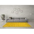 thumbnail image 3 of Ahgly Company Machine Washable Indoor Round Solid Yellow Modern Area Rugs, 4' Round, 3 of 4