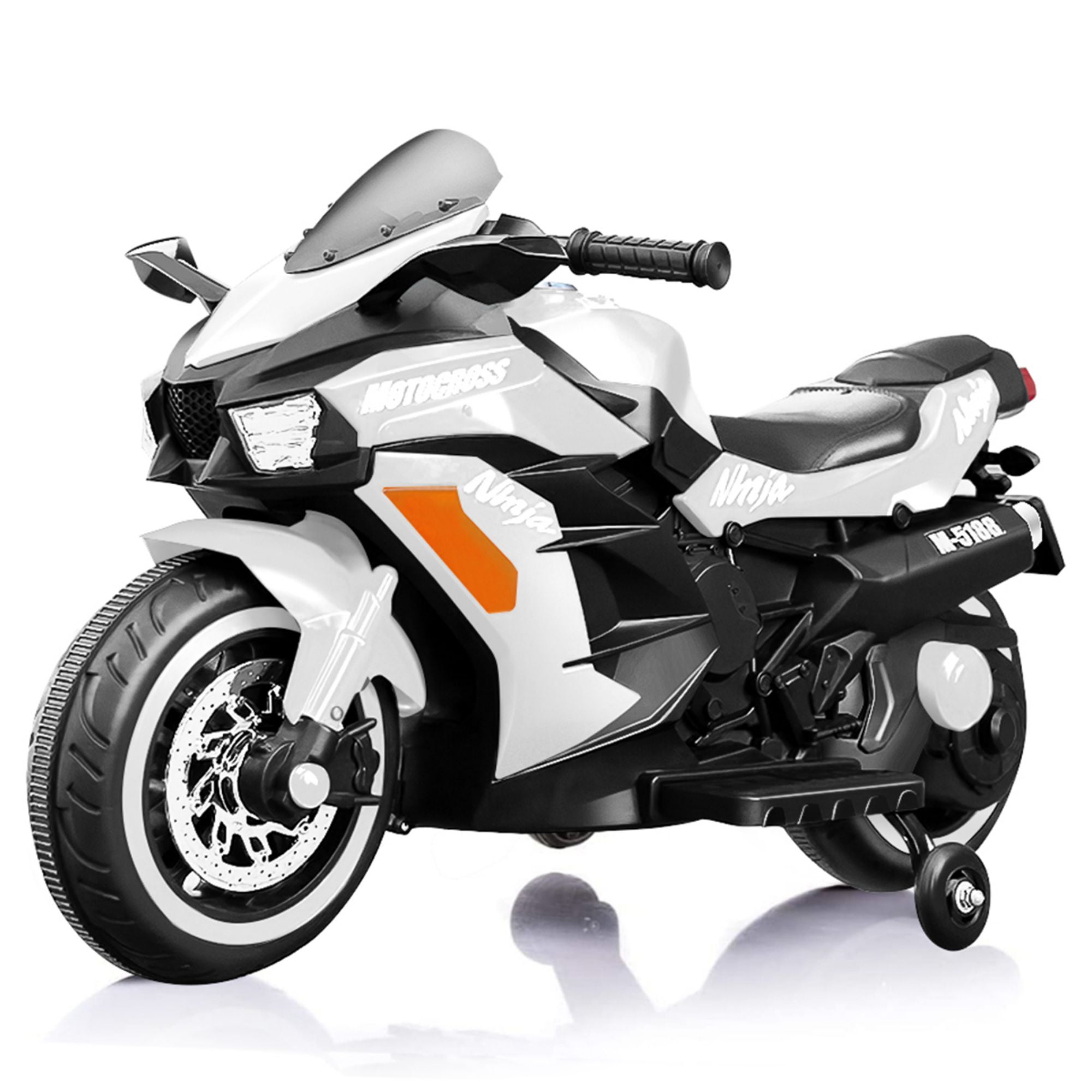CIPACHO 12V Battery Motorcycle, Rechargeable Kids Ride On Car with Training Wheels Electric Cars Motorcycles, White CIPACHO 12V Battery Motorcycle, Rechargeable Kids Ride On Car with Training Wheels Electric Cars Motorcycles, White