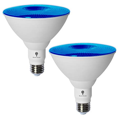 2 Pack Bluex Led Par38 Flood Blue Light, Led Color Changing 90w Replacement Outdoor Floodlight Par38 Light Bulb
