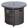 thumbnail image 1 of Living Source International 32"W Wicker / Rattan Fire Pit Table in Espresso, 1 of 3