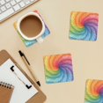 thumbnail image 6 of Multi-Shape Mdf Cork Coaster 4 Pieces Of Anti-Slip, Anti-Wear And Anti-Fouling 3.9in Easy To Clean And Stable Structure Lightslategray Tie-Dye Background Vibrant Colors And Swirling Square, 6 of 7
