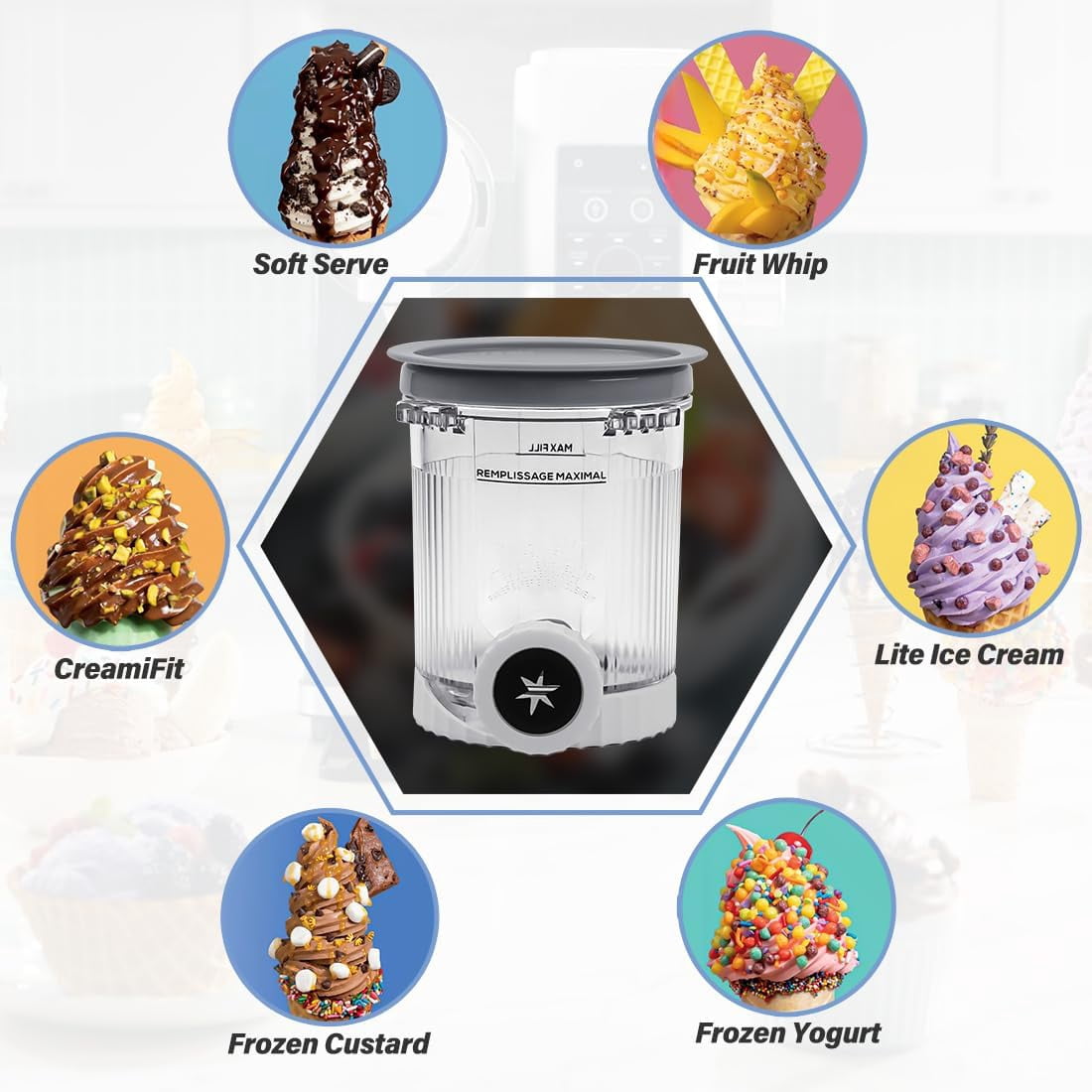CREAMi Swirl Pints and Lids - 2 Pack, Compatible with NC700 Series Ninja Swirl Ice Cream & Soft Serve Makers, BPA-Free & Dishwasher Safe