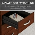 thumbnail image 4 of Studio C 72W U Desk with Chair and Storage in Hansen Cherry - Engineered Wood, 4 of 7