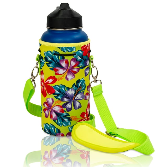 Made Easy Kit Neoprene Water Bottle Carrier Holder with Adjustable Shoulder Strap for Insulating & Carrying Water Container Canteen Flask Available in 5 Sizes